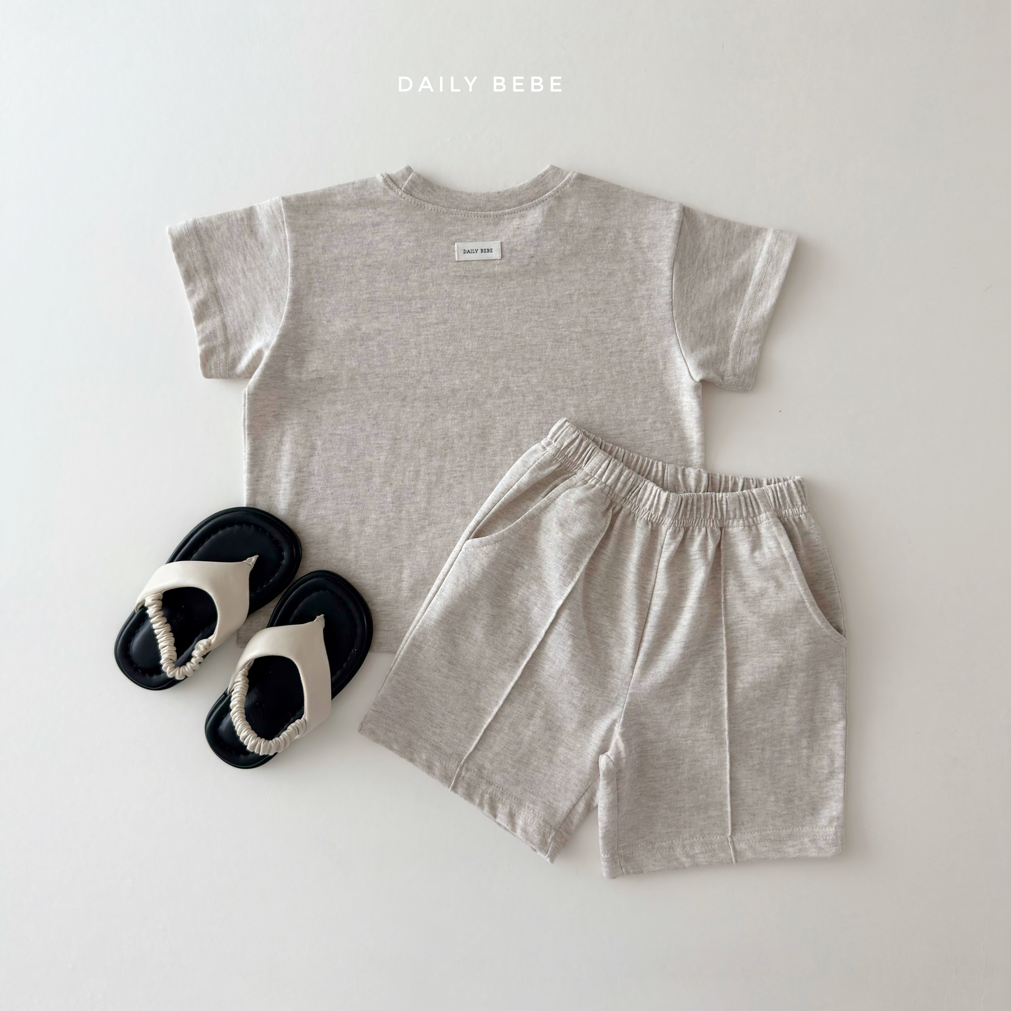 (Pre-order) Daily Bebe Summer - Kids’ Basic Pintuck Top & Bottom Set 베이직 상하세트 (3 Colors)