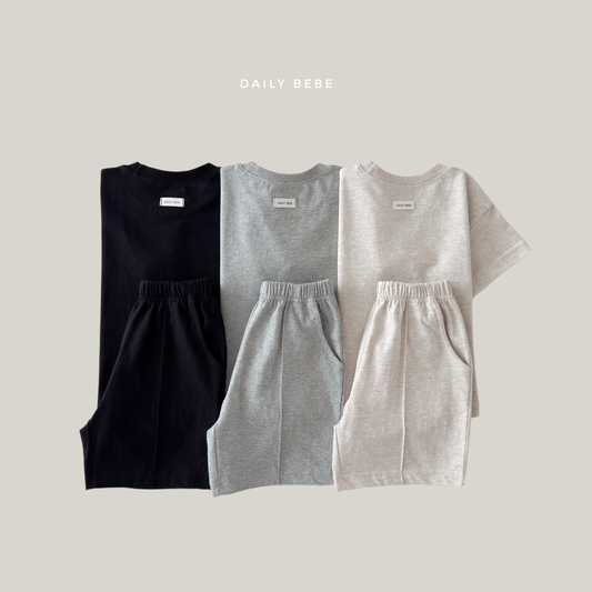 (Pre-order) Daily Bebe Summer - Kids’ Basic Pintuck Top & Bottom Set 베이직 상하세트 (3 Colors)