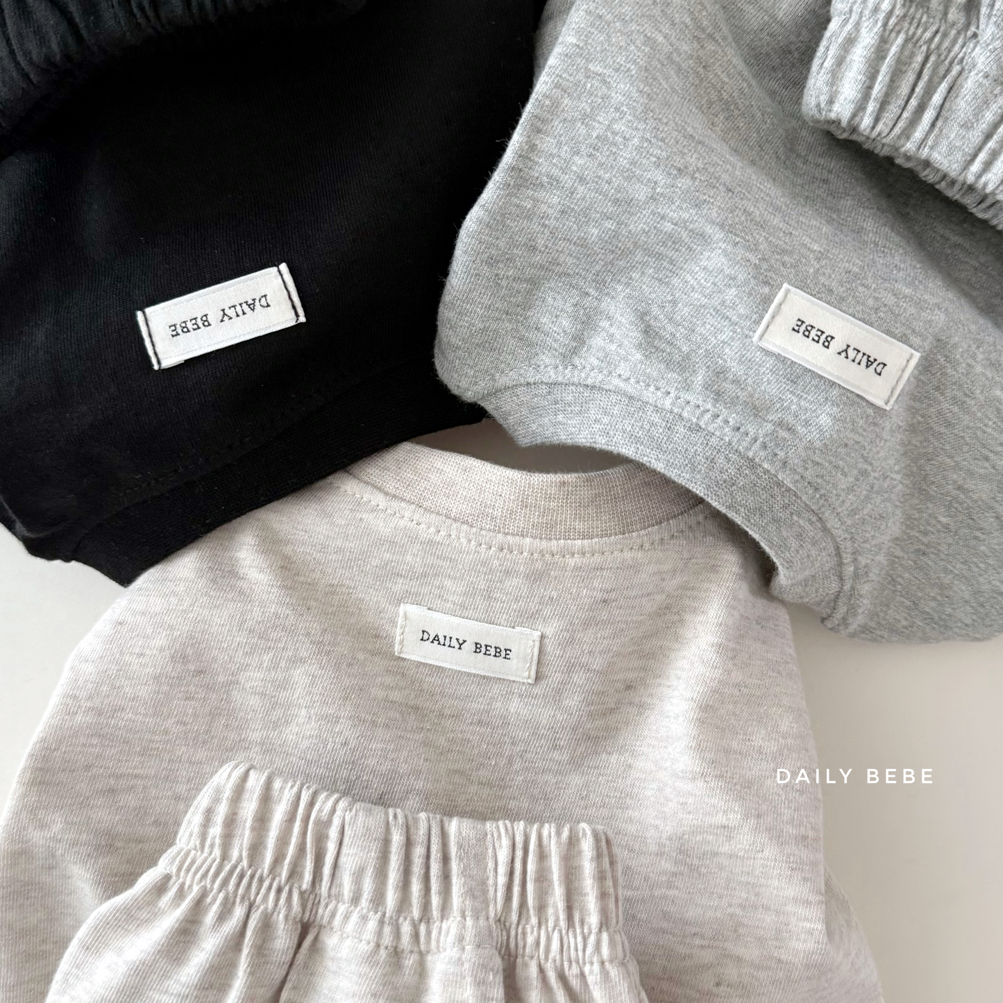 (Pre-order) Daily Bebe Summer - Kids’ Basic Pintuck Top & Bottom Set 베이직 상하세트 (3 Colors)