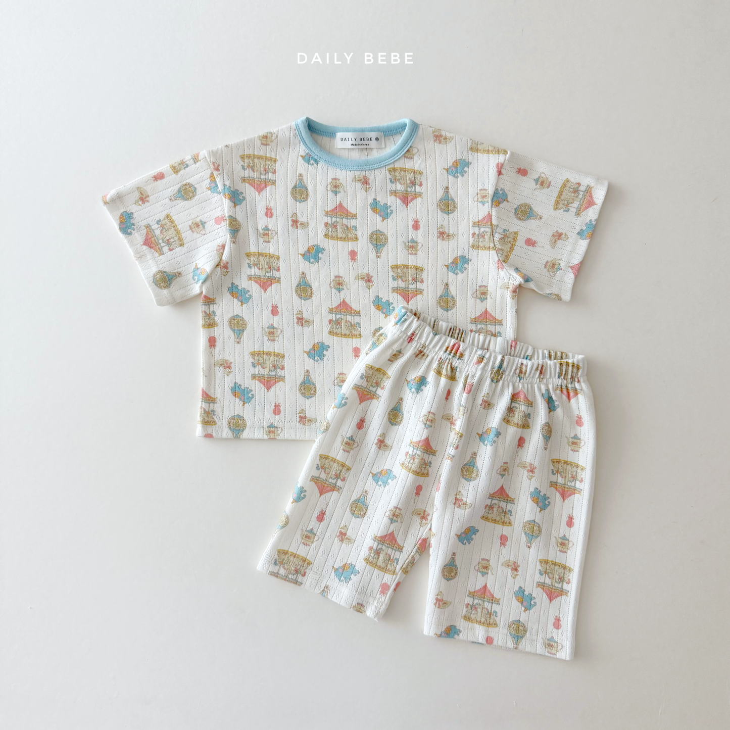 (Pre-order) Daily Bebe Summer - Kids’ Summer Eyelet Pajama Set 썸머 아일렛 실내복 (2 Colors)