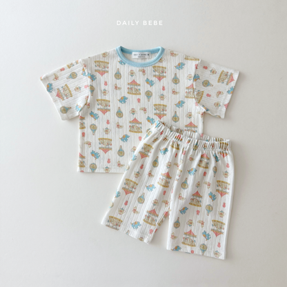 (Pre-order) Daily Bebe Summer - Kids’ Summer Eyelet Pajama Set 썸머 아일렛 실내복 (2 Colors)