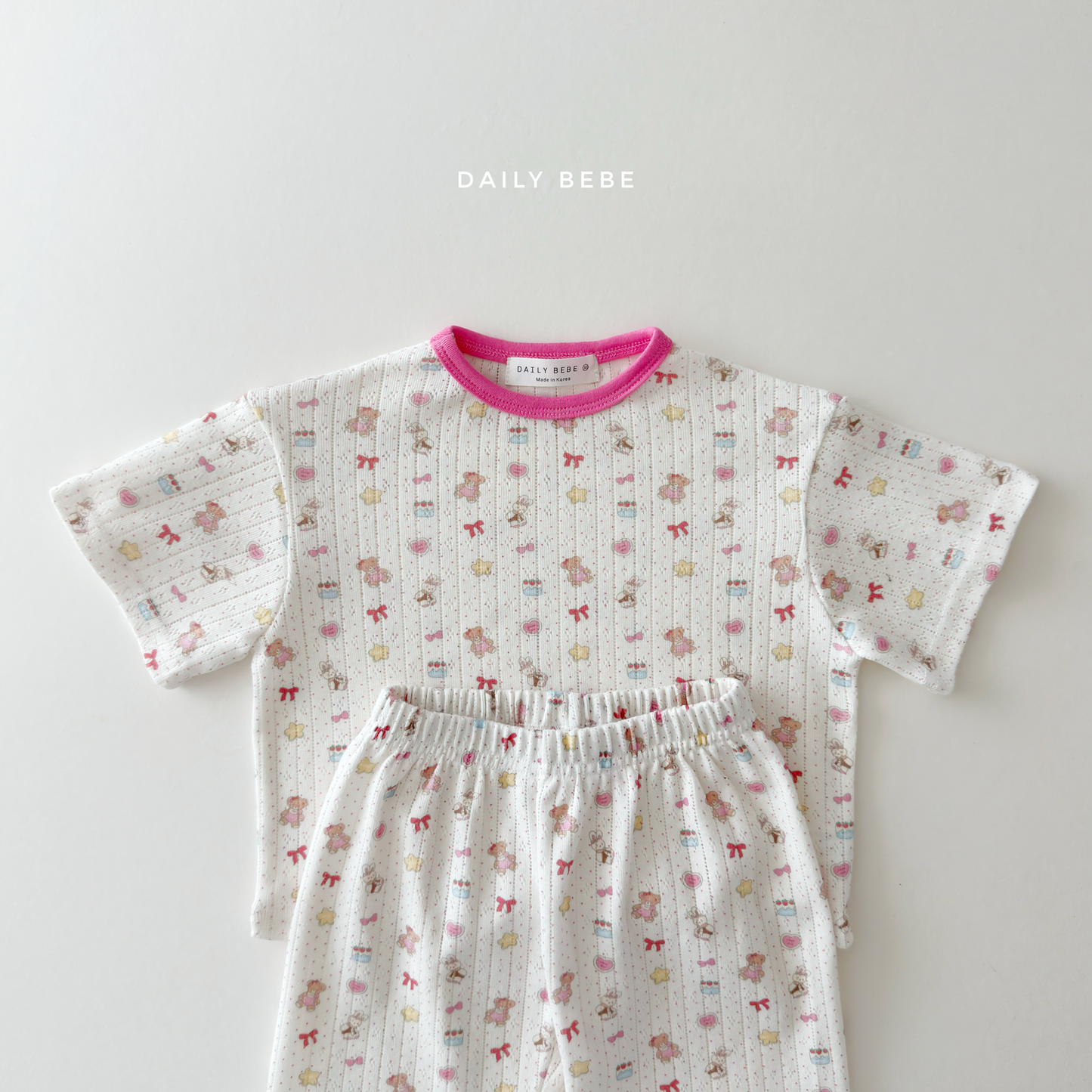(Pre-order) Daily Bebe Summer - Kids’ Summer Eyelet Pajama Set 썸머 아일렛 실내복 (2 Colors)