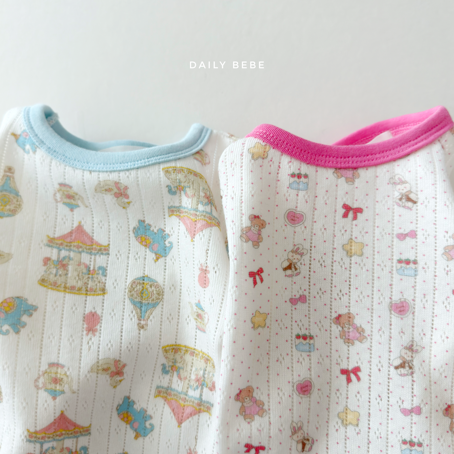 (Pre-order) Daily Bebe Summer - Kids’ Summer Eyelet Pajama Set 썸머 아일렛 실내복 (2 Colors)