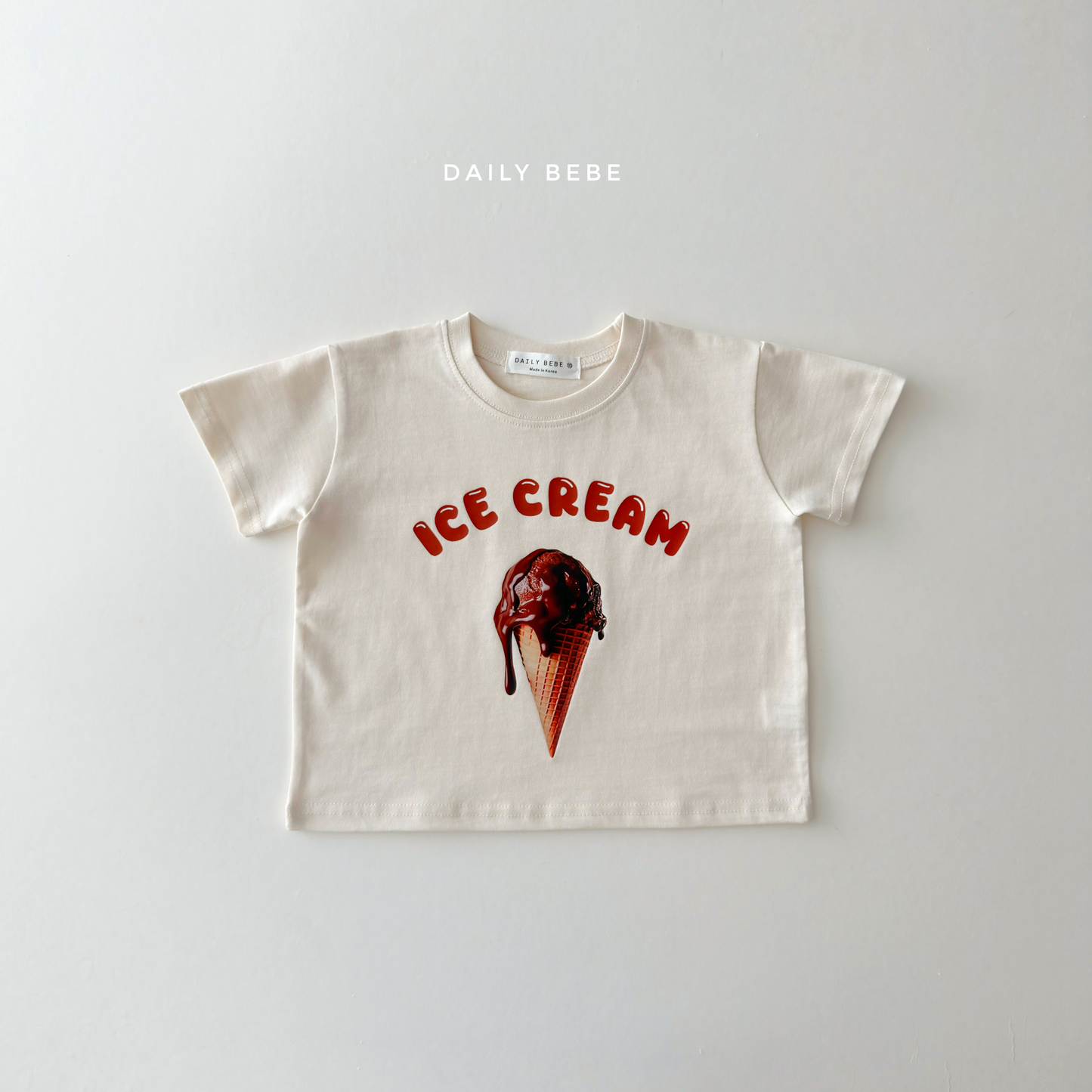 (Pre-order) Daily Bebe Summer - Kids'  Ice Cream Photo T-Shirt 아이스크림 반팔티 (2 Colors)