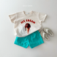 (Pre-order) Daily Bebe Summer - Kids'  Ice Cream Photo T-Shirt 아이스크림 반팔티 (2 Colors)