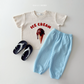 (Pre-order) Daily Bebe Summer - Kids'  Ice Cream Photo T-Shirt 아이스크림 반팔티 (2 Colors)