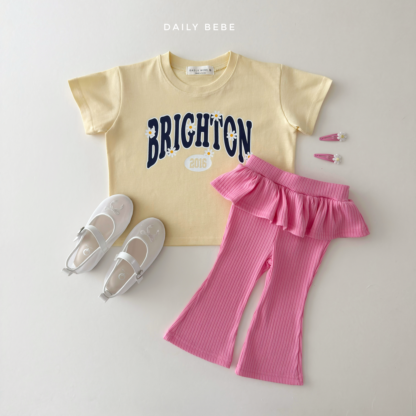 (Pre-order) Daily Bebe Summer - Kids' Brighton Daisy T-Shirt 브라이턴티 (2 Colors)