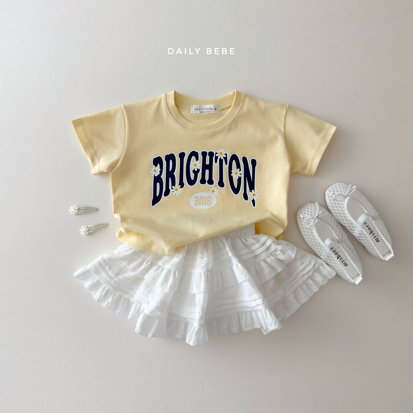 (Pre-order) Daily Bebe Summer - Kids' Brighton Daisy T-Shirt 브라이턴티 (2 Colors)
