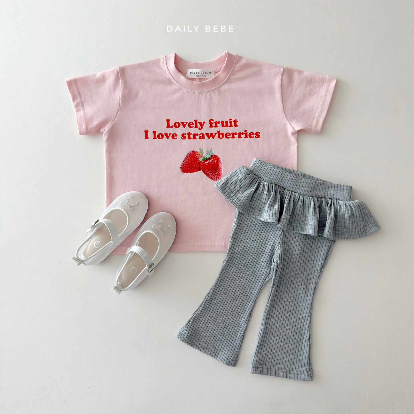 (Pre-order) Daily Bebe Summer - Kids' Like Fruit T-Shirt 라이크 반팔티 (2 Colors)