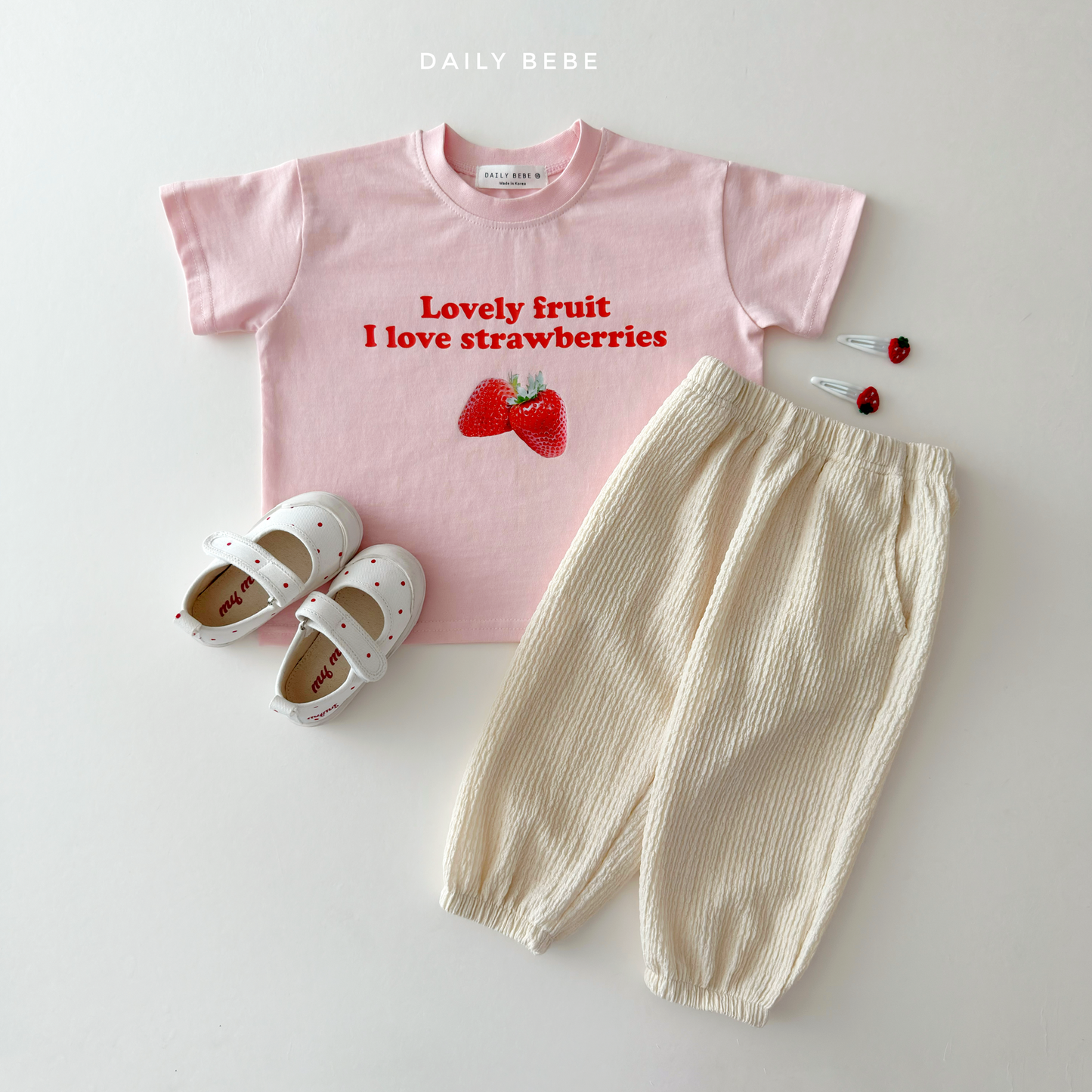 (Pre-order) Daily Bebe Summer - Kids' Like Fruit T-Shirt 라이크 반팔티 (2 Colors)