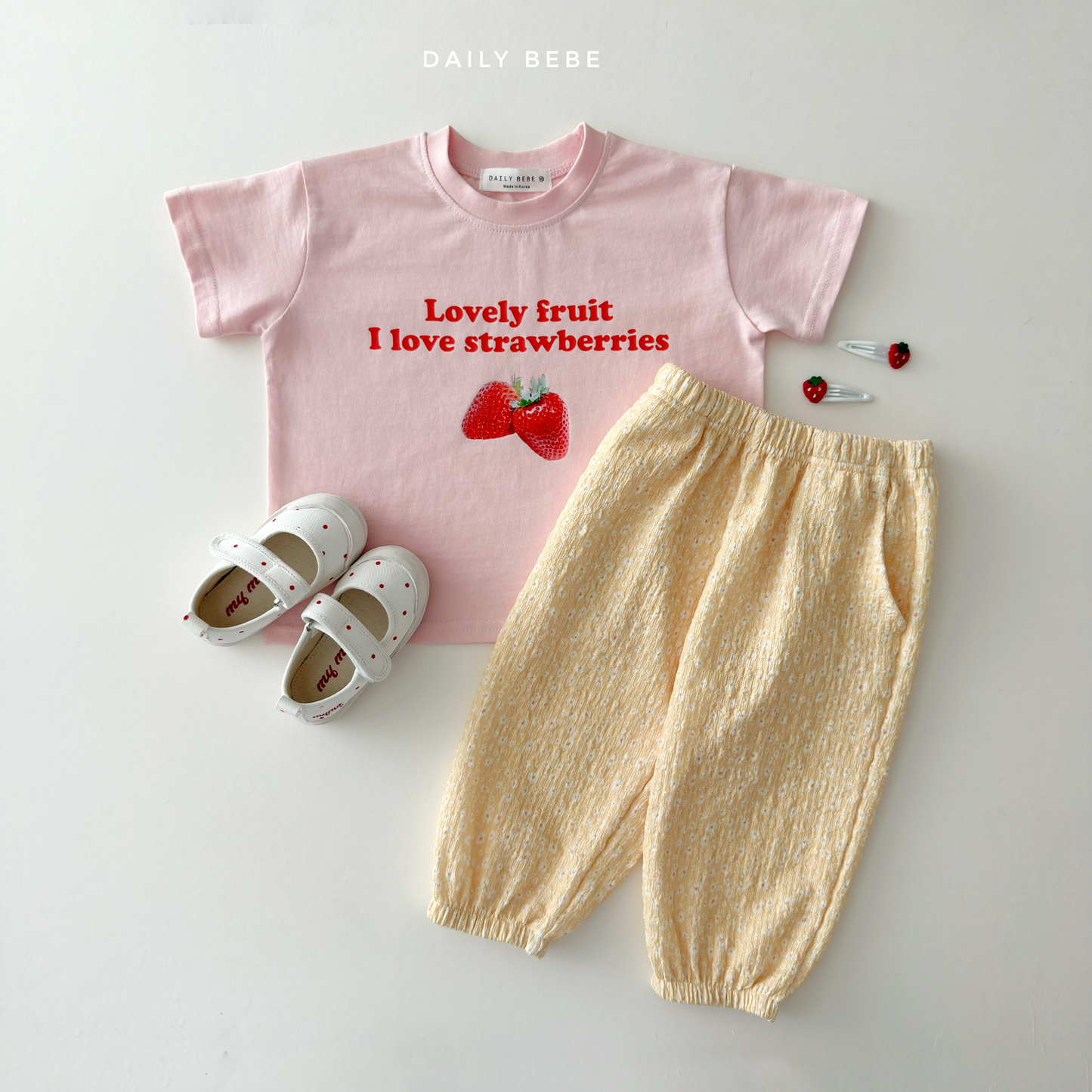 (Pre-order) Daily Bebe Summer - Kids' Like Fruit T-Shirt 라이크 반팔티 (2 Colors)