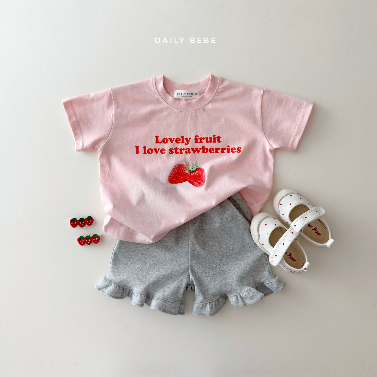 (Pre-order) Daily Bebe Summer - Kids' Like Fruit T-Shirt 라이크 반팔티 (2 Colors)