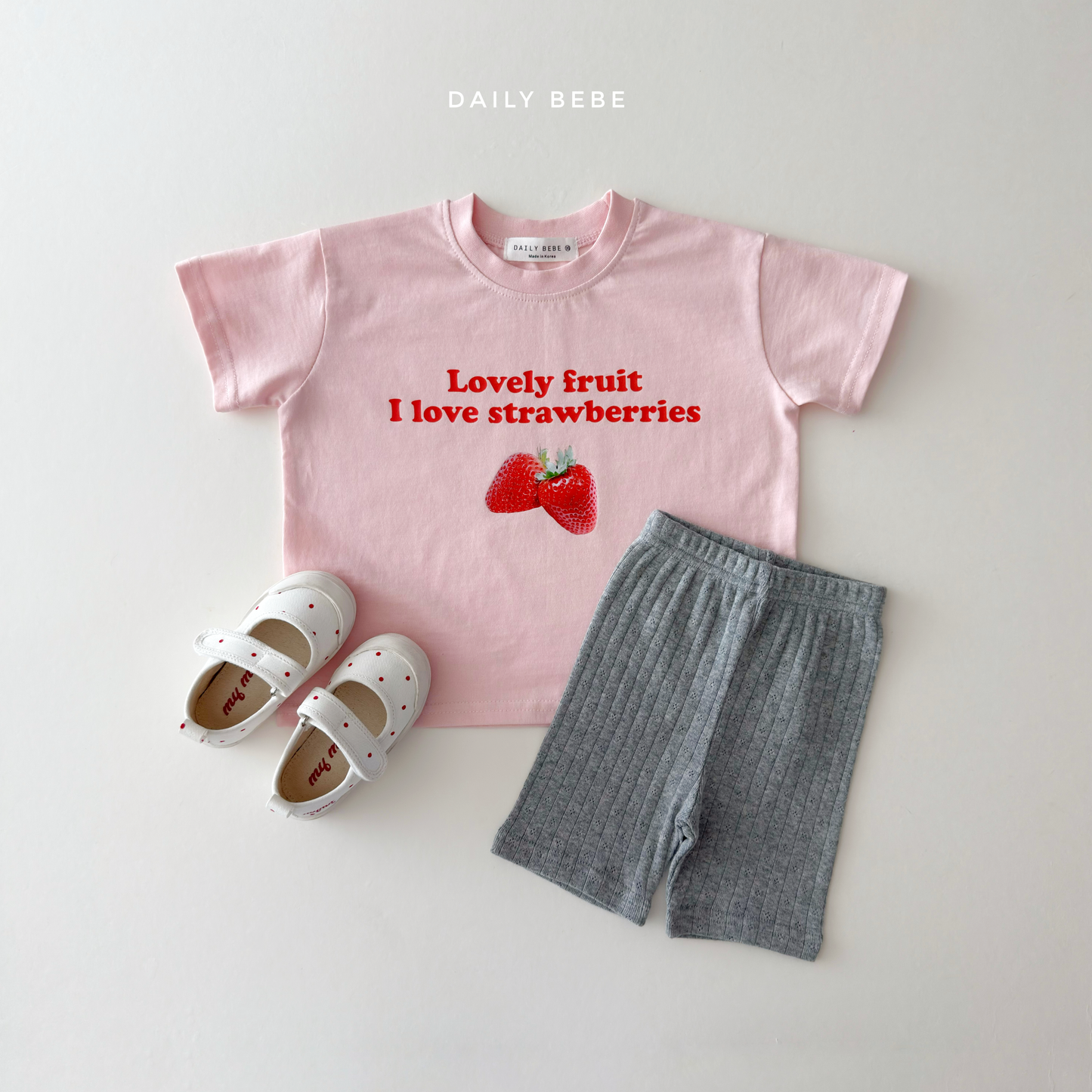 (Pre-order) Daily Bebe Summer - Kids' Like Fruit T-Shirt 라이크 반팔티 (2 Colors)