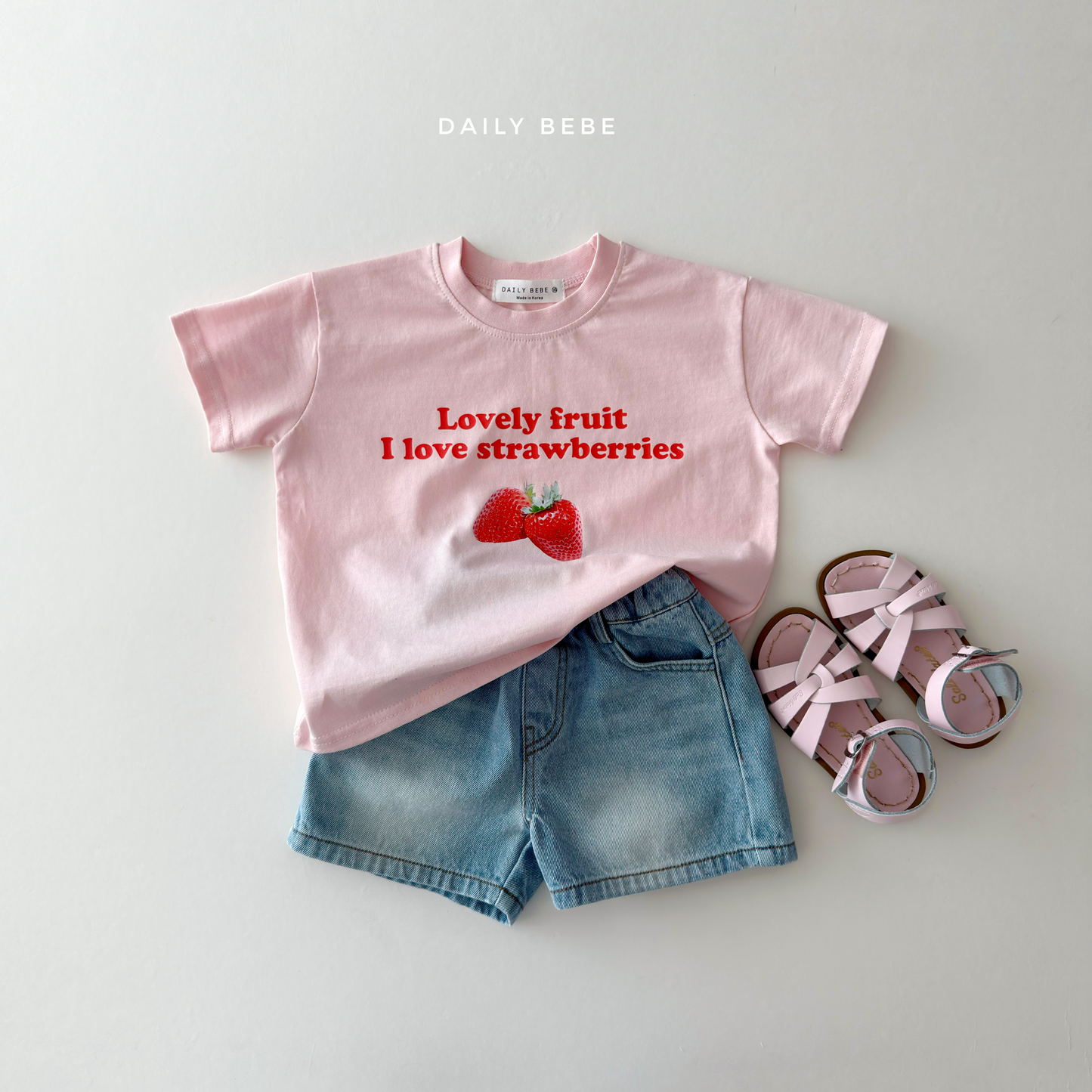 (Pre-order) Daily Bebe Summer - Kids' Like Fruit T-Shirt 라이크 반팔티 (2 Colors)