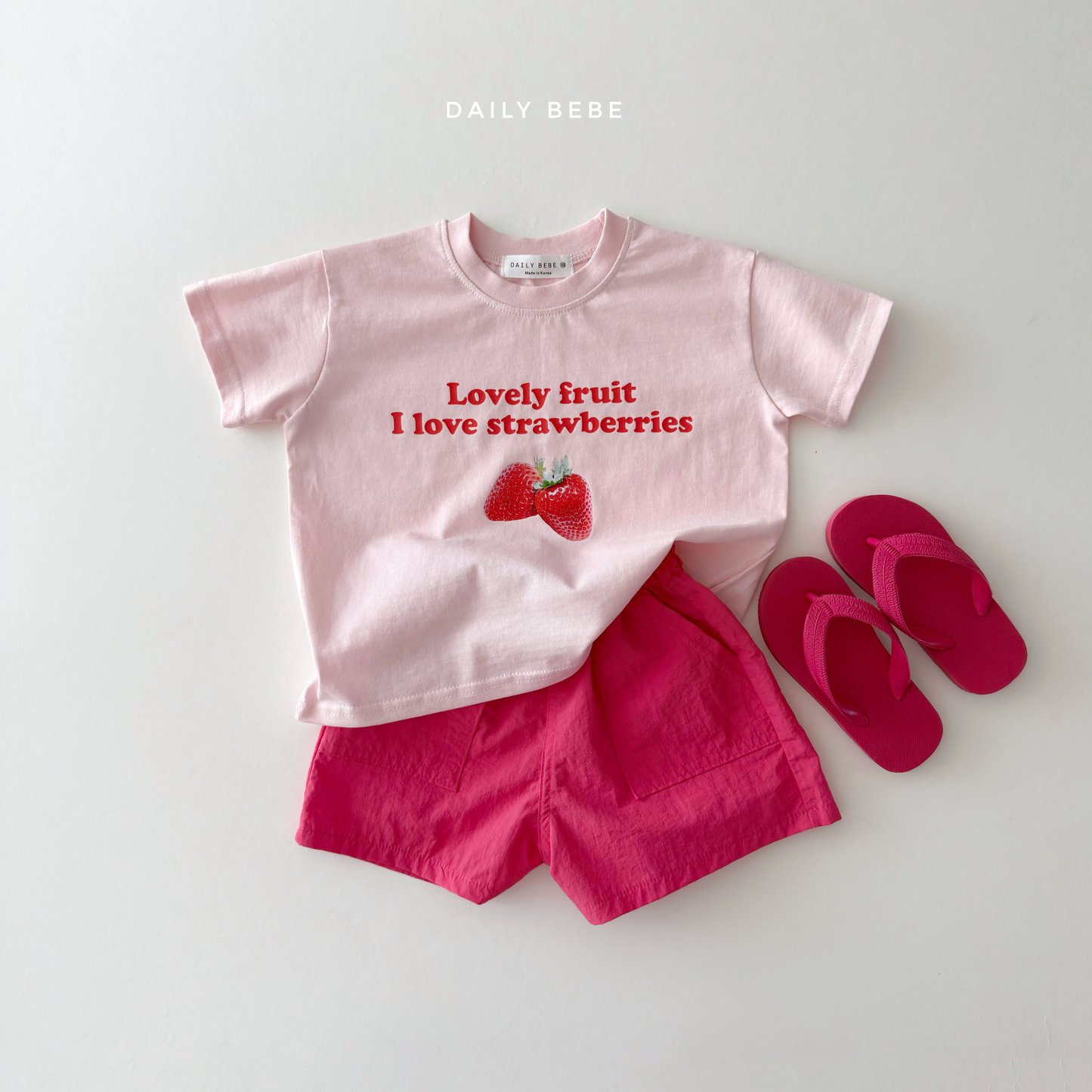 (Pre-order) Daily Bebe Summer - Kids' Like Fruit T-Shirt 라이크 반팔티 (2 Colors)