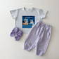 (Pre-order) Daily Bebe Summer - Kids' Little Friends Photo T-Shirt 리틀 프렌즈티 (2 Colors)