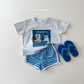 (Pre-order) Daily Bebe Summer - Kids' Little Friends Photo T-Shirt 리틀 프렌즈티 (2 Colors)