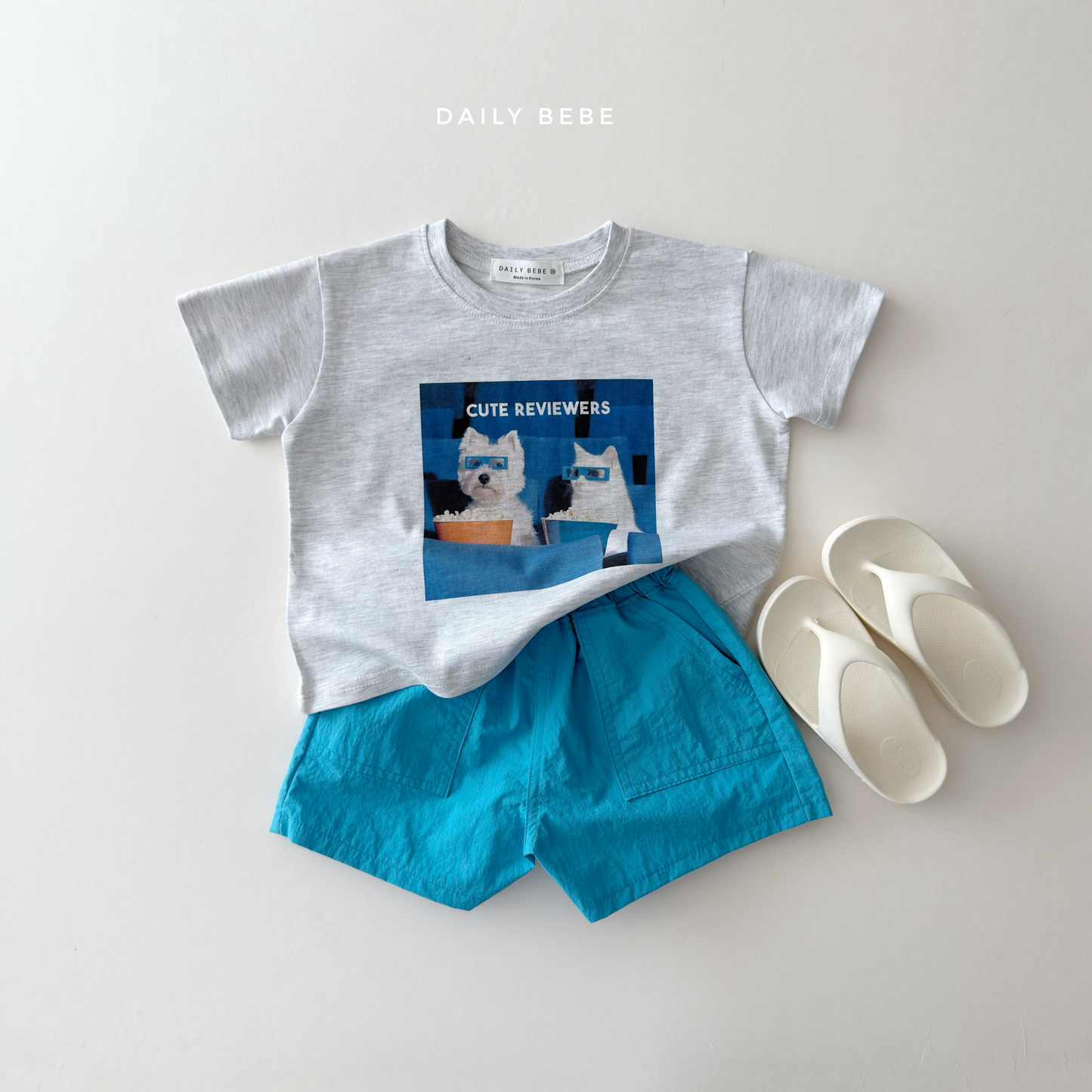 (Pre-order) Daily Bebe Summer - Kids' Little Friends Photo T-Shirt 리틀 프렌즈티 (2 Colors)