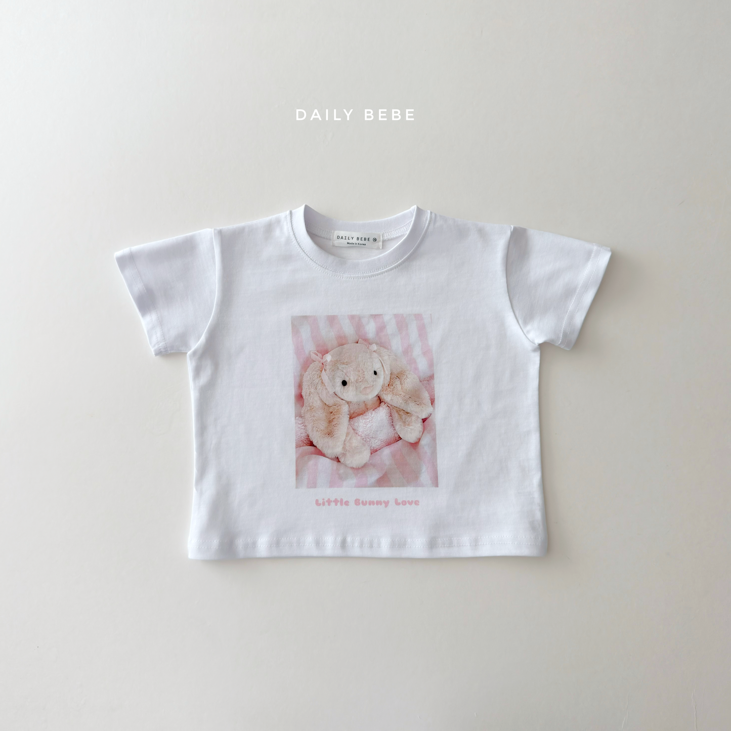 (Pre-order) Daily Bebe Summer - Kids' Little Friends Photo T-Shirt 리틀 프렌즈티 (2 Colors)