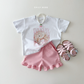 (Pre-order) Daily Bebe Summer - Kids' Little Friends Photo T-Shirt 리틀 프렌즈티 (2 Colors)