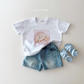 (Pre-order) Daily Bebe Summer - Kids' Little Friends Photo T-Shirt 리틀 프렌즈티 (2 Colors)