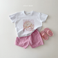 (Pre-order) Daily Bebe Summer - Kids' Little Friends Photo T-Shirt 리틀 프렌즈티 (2 Colors)