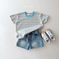 (Pre-order) Daily Bebe Summer - Kids' Day Stripe T-Shirt 데이 단가라티 (3 Colors)