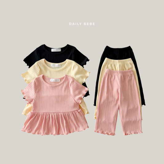 (Pre-order) Daily Bebe Summer - Kids’ Ruffle Pleats Set 프릴 플리츠세트 (3 Colors)