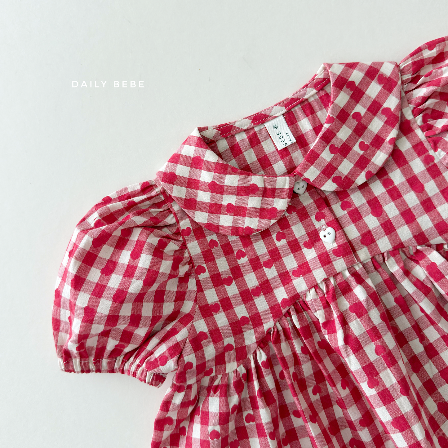 (Pre-order) Daily Bebe Summer - Kids' Heart Puff Blouse 하트 블랑 (2 Colors)