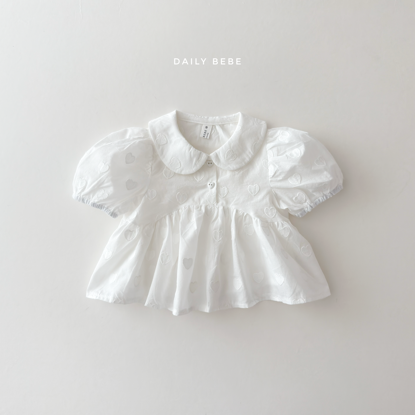 (Pre-order) Daily Bebe Summer - Kids' Heart Puff Blouse 하트 블랑 (2 Colors)