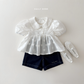 (Pre-order) Daily Bebe Summer - Kids' Heart Puff Blouse 하트 블랑 (2 Colors)