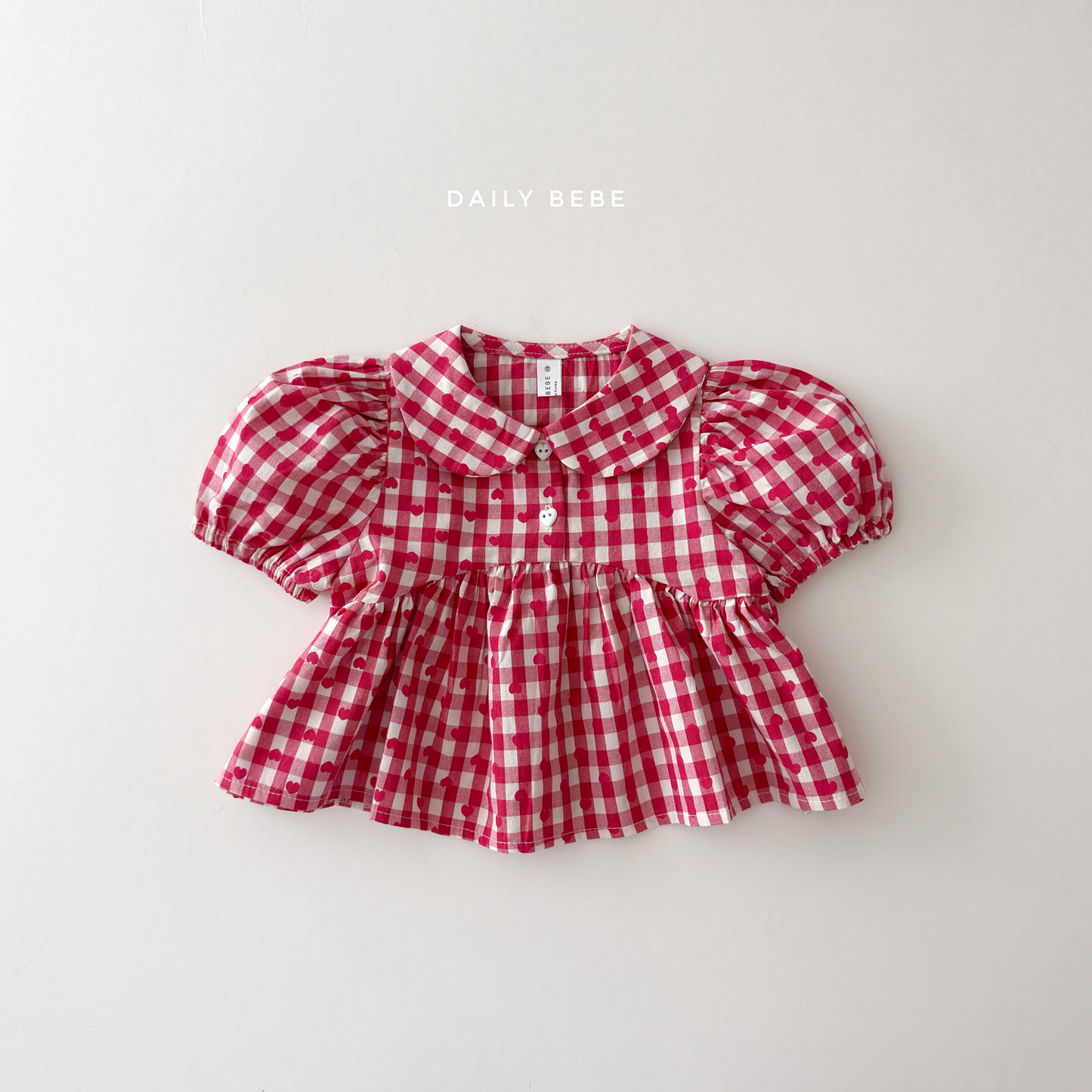 (Pre-order) Daily Bebe Summer - Kids' Heart Puff Blouse 하트 블랑 (2 Colors)