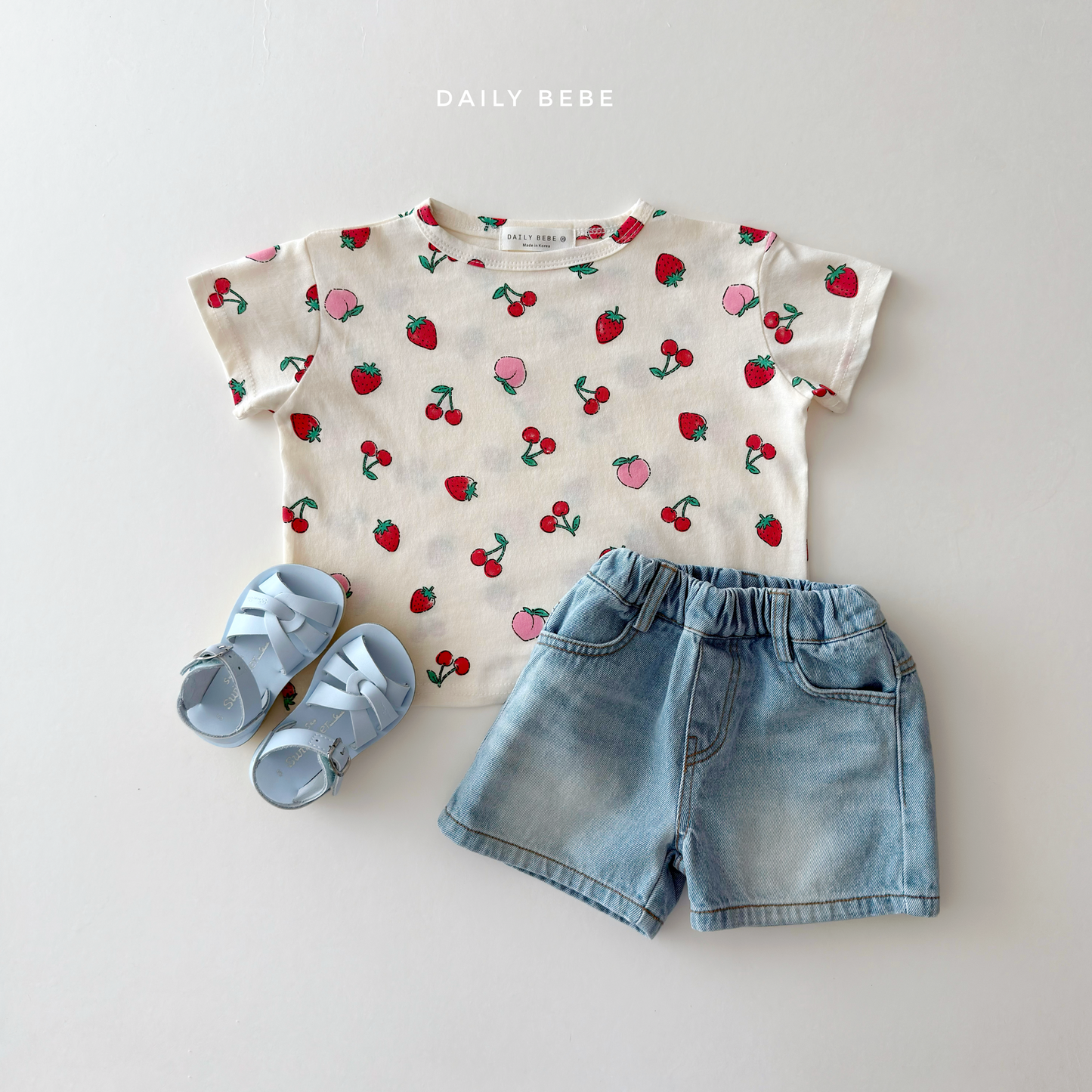 (Pre-order) Daily Bebe Summer - Kids'  Pattern Daily T-Shirt 패턴 반팔티 (4 Colors)