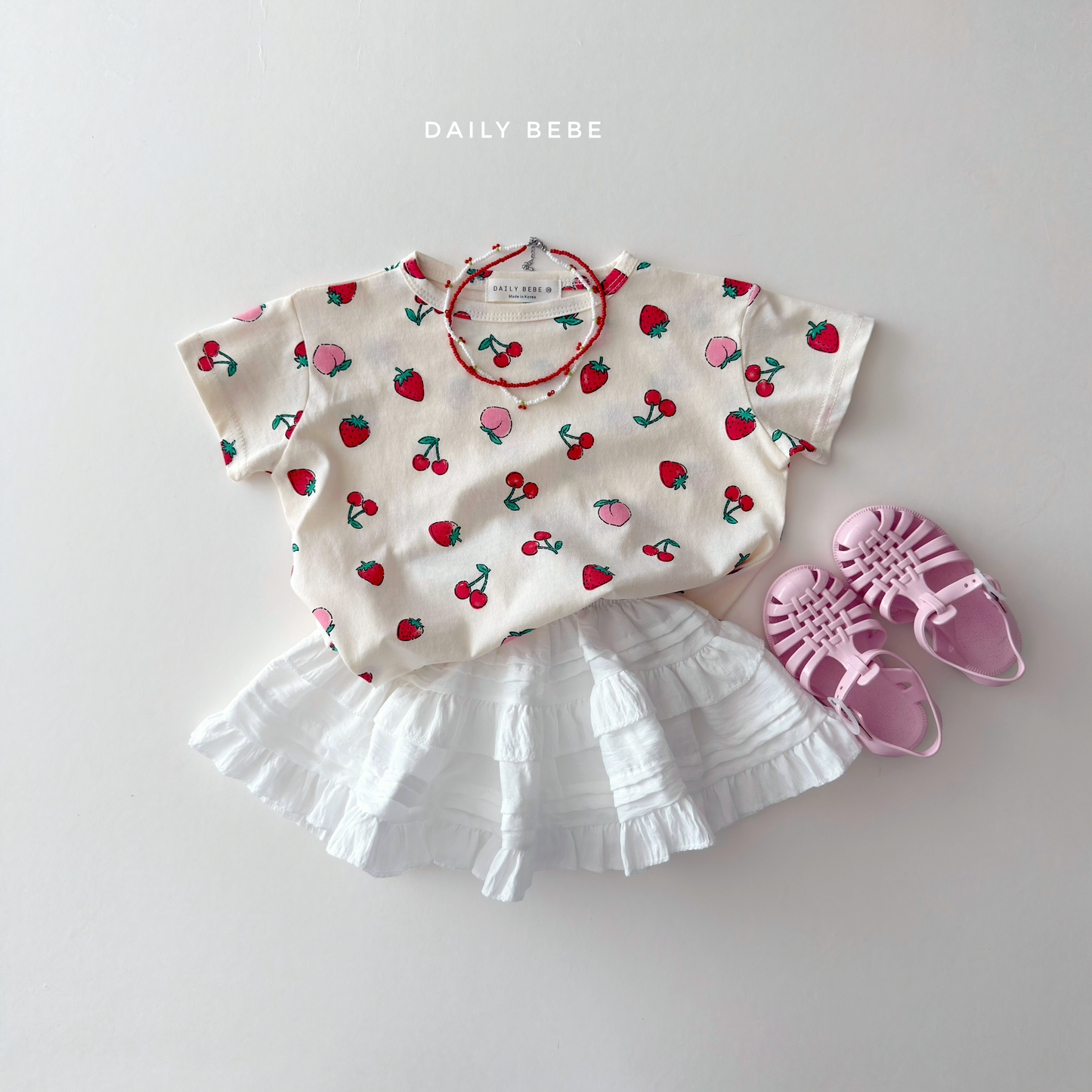 (Pre-order) Daily Bebe Summer - Kids'  Pattern Daily T-Shirt 패턴 반팔티 (4 Colors)