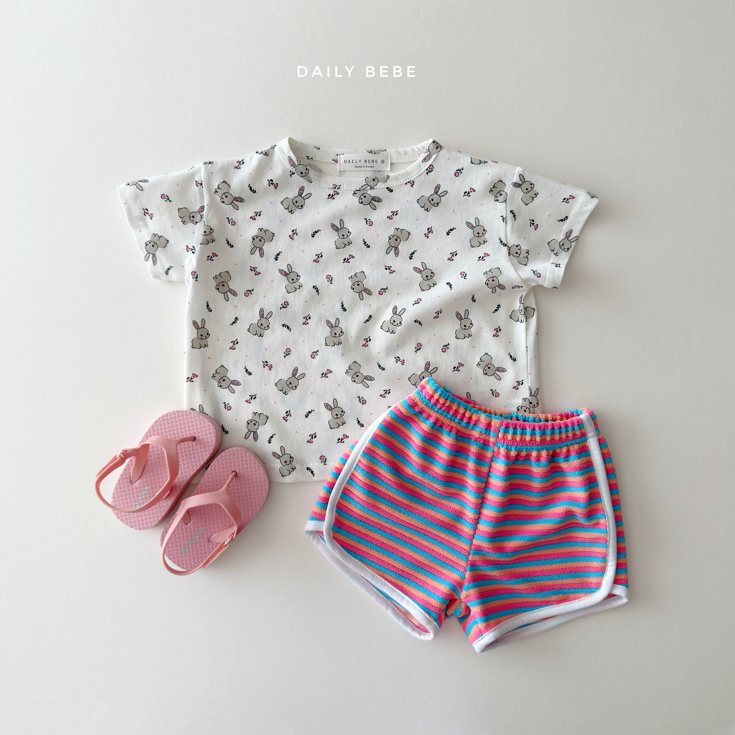 (Pre-order) Daily Bebe Summer - Kids'  Pattern Daily T-Shirt 패턴 반팔티 (4 Colors)