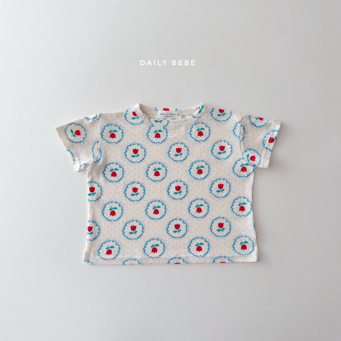 (Pre-order) Daily Bebe Summer - Kids'  Pattern Daily T-Shirt 패턴 반팔티 (4 Colors)