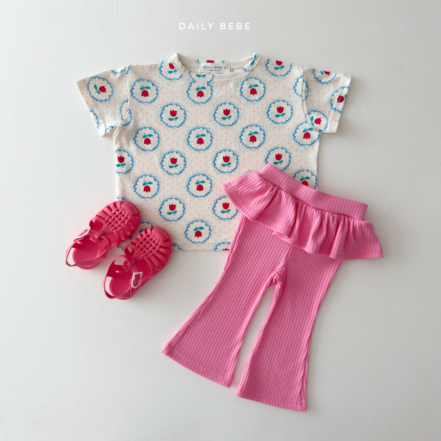 (Pre-order) Daily Bebe Summer - Kids'  Pattern Daily T-Shirt 패턴 반팔티 (4 Colors)