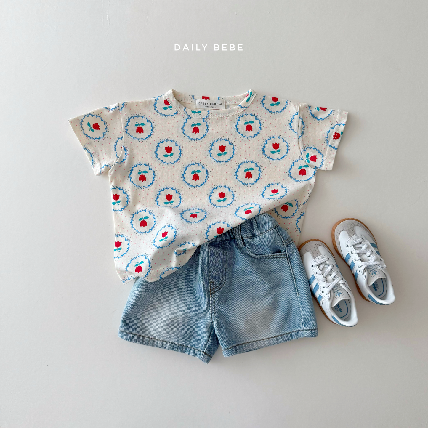 (Pre-order) Daily Bebe Summer - Kids'  Pattern Daily T-Shirt 패턴 반팔티 (4 Colors)