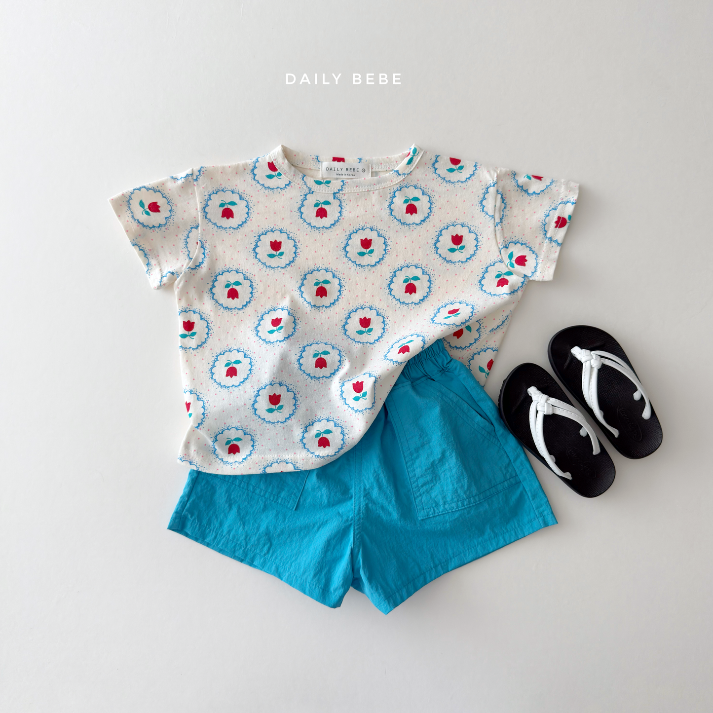 (Pre-order) Daily Bebe Summer - Kids'  Pattern Daily T-Shirt 패턴 반팔티 (4 Colors)