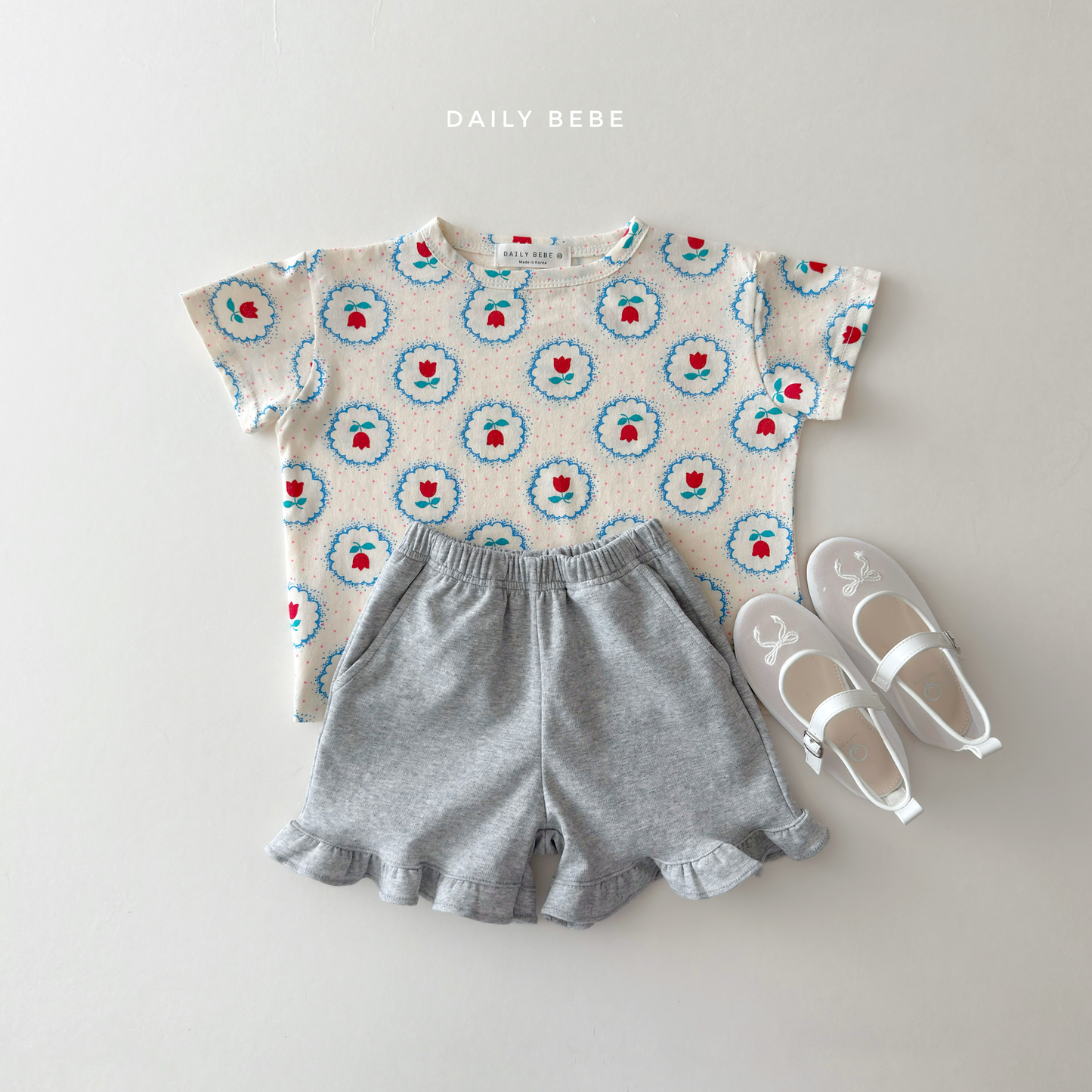 (Pre-order) Daily Bebe Summer - Kids'  Pattern Daily T-Shirt 패턴 반팔티 (4 Colors)