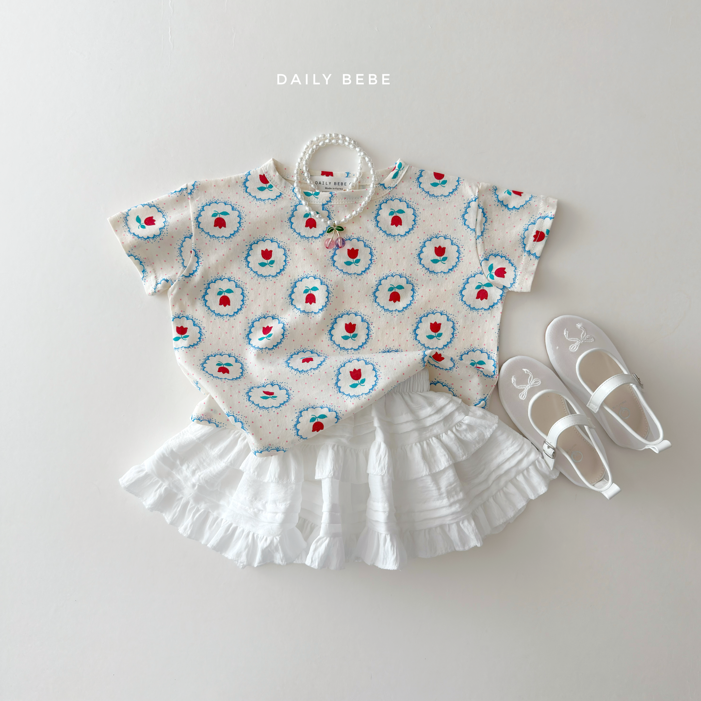 (Pre-order) Daily Bebe Summer - Kids'  Pattern Daily T-Shirt 패턴 반팔티 (4 Colors)