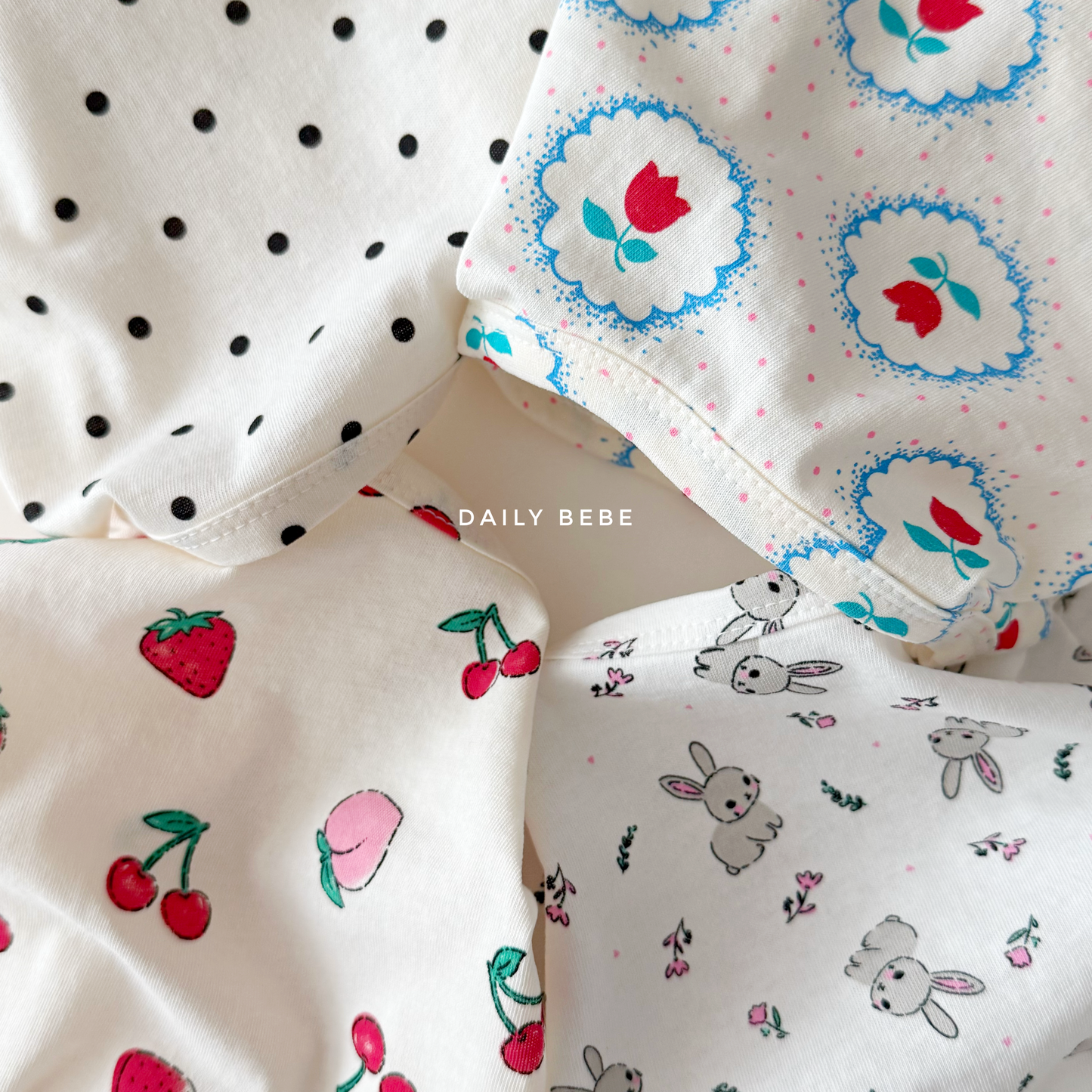 (Pre-order) Daily Bebe Summer - Kids'  Pattern Daily T-Shirt 패턴 반팔티 (4 Colors)