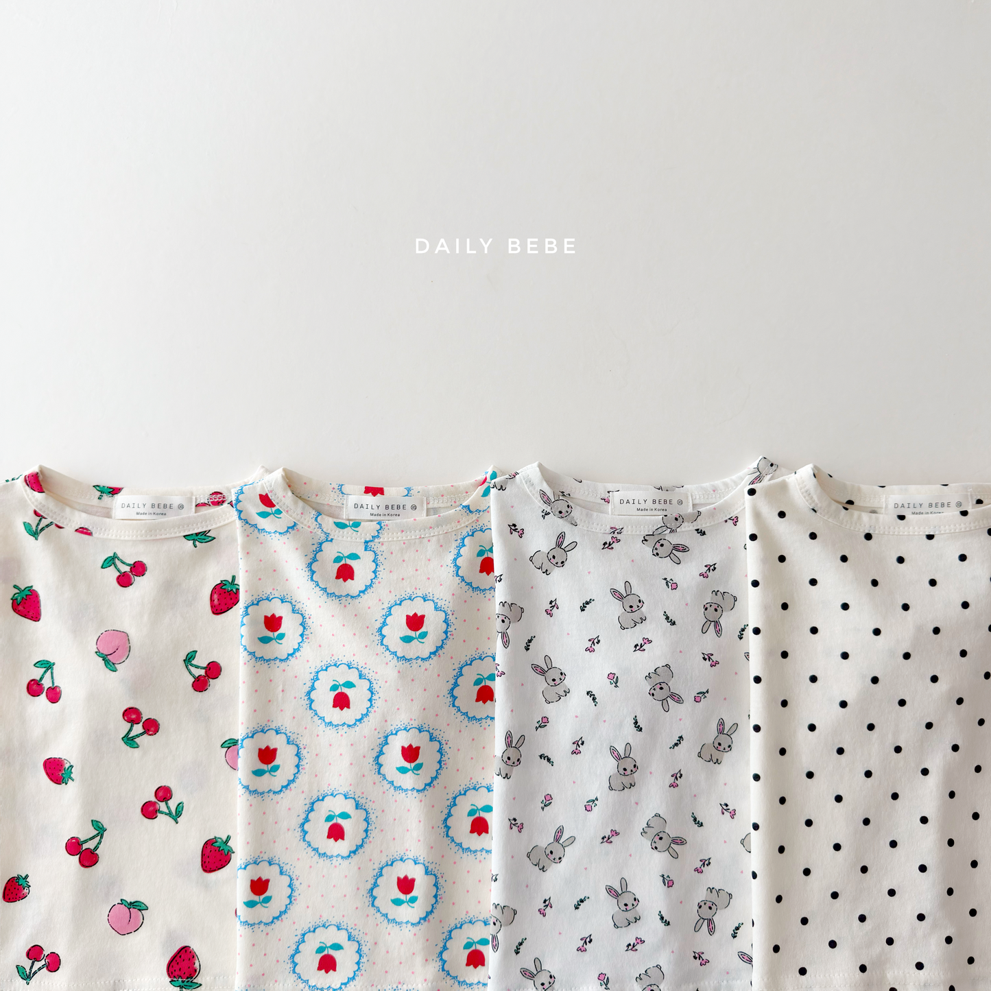 (Pre-order) Daily Bebe Summer - Kids'  Pattern Daily T-Shirt 패턴 반팔티 (4 Colors)