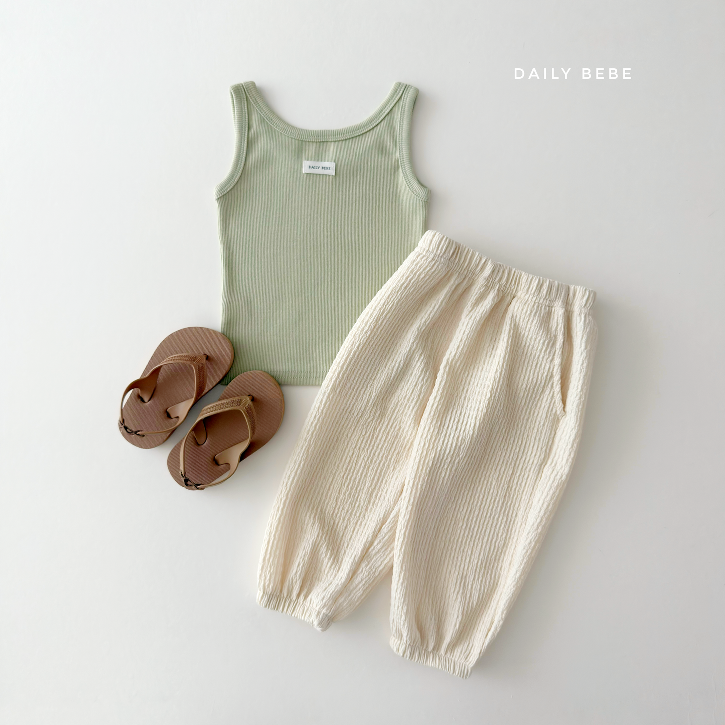 (Pre-order) Daily Bebe Summer - Kids' Soft Ribbed Tank Top 소프트 나시 (4 Colors)