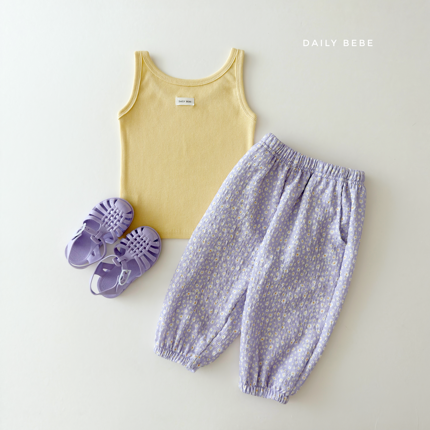 (Pre-order) Daily Bebe Summer - Kids' Soft Ribbed Tank Top 소프트 나시 (4 Colors)