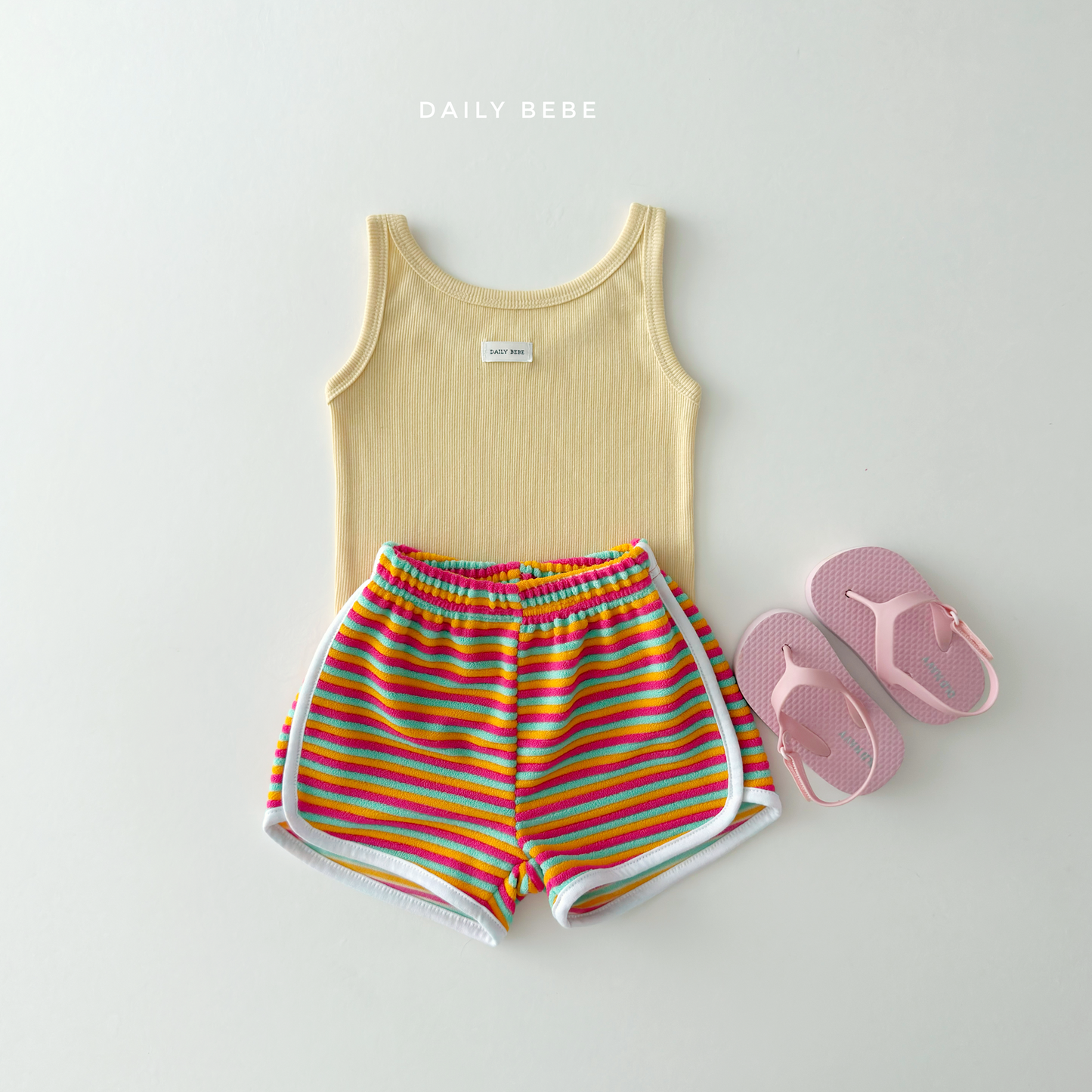 (Pre-order) Daily Bebe Summer - Kids' Soft Ribbed Tank Top 소프트 나시 (4 Colors)