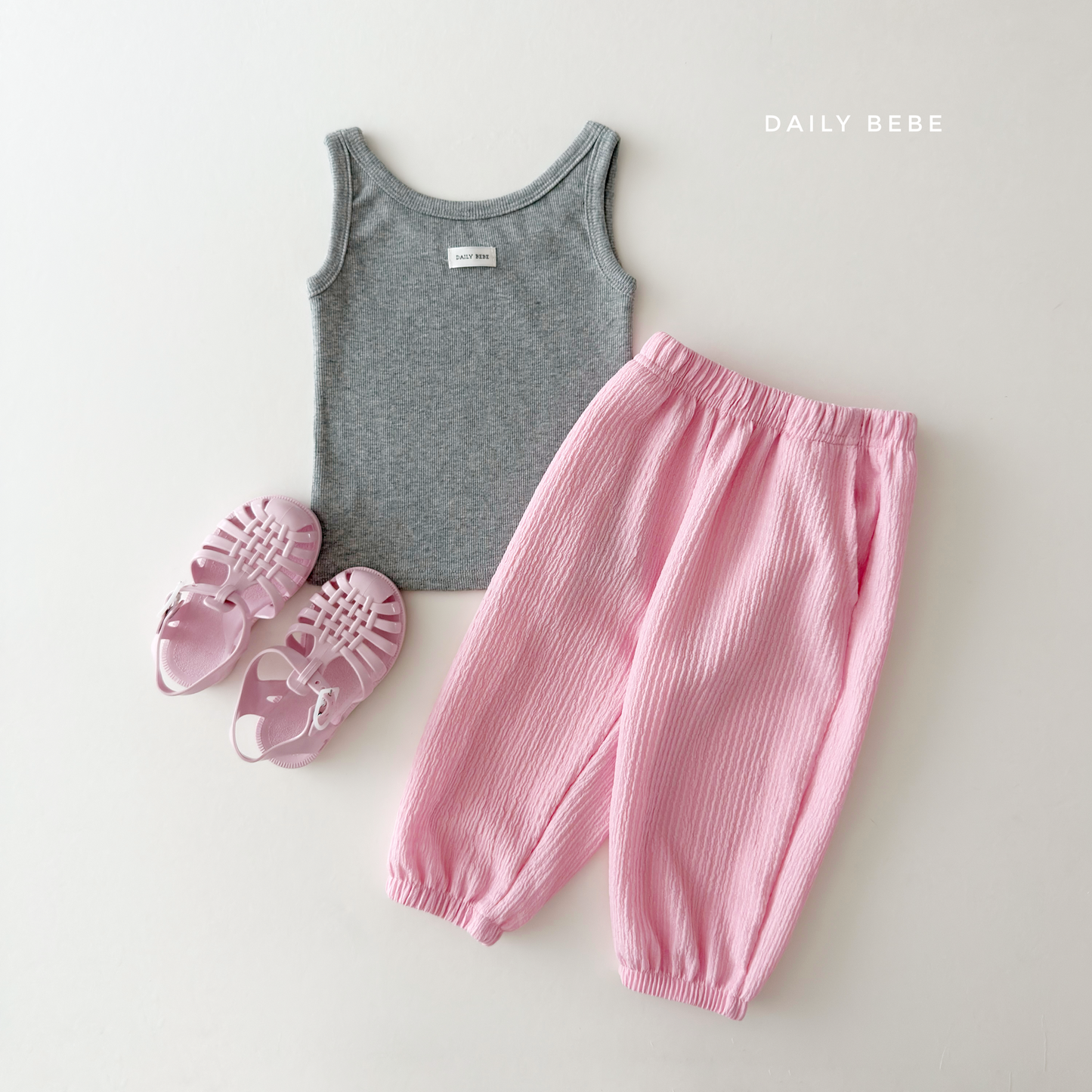 (Pre-order) Daily Bebe Summer - Kids' Soft Ribbed Tank Top 소프트 나시 (4 Colors)