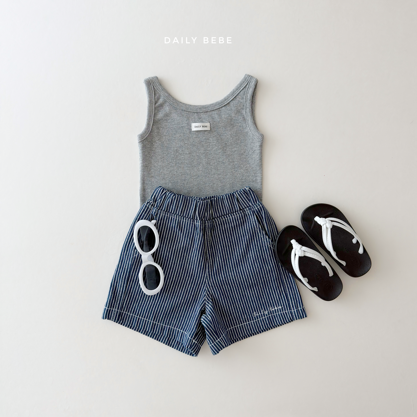 (Pre-order) Daily Bebe Summer - Kids' Soft Ribbed Tank Top 소프트 나시 (4 Colors)