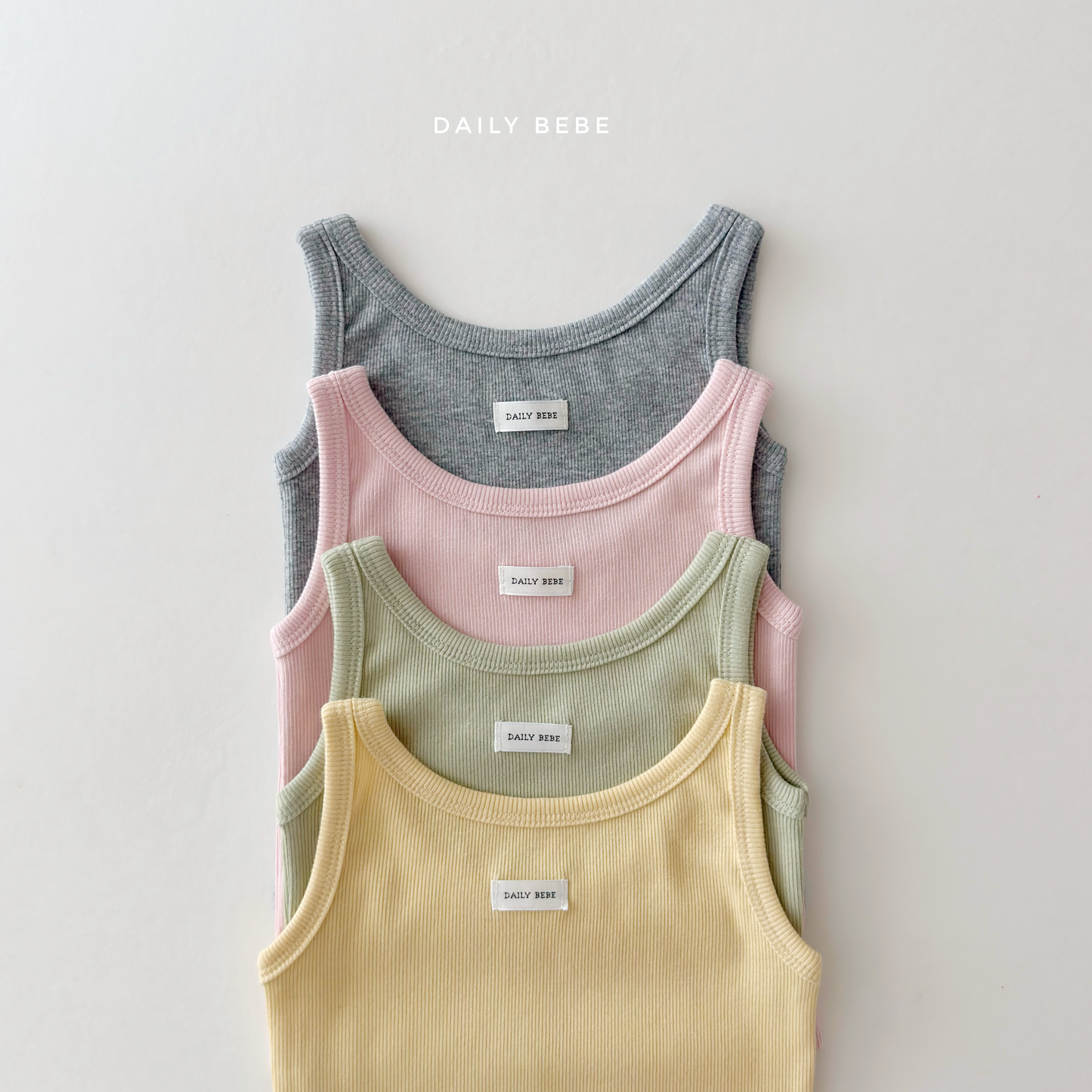 (Pre-order) Daily Bebe Summer - Kids' Soft Ribbed Tank Top 소프트 나시 (4 Colors)