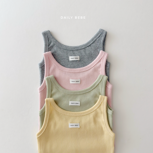 (Pre-order) Daily Bebe Summer - Kids' Soft Ribbed Tank Top 소프트 나시 (4 Colors)